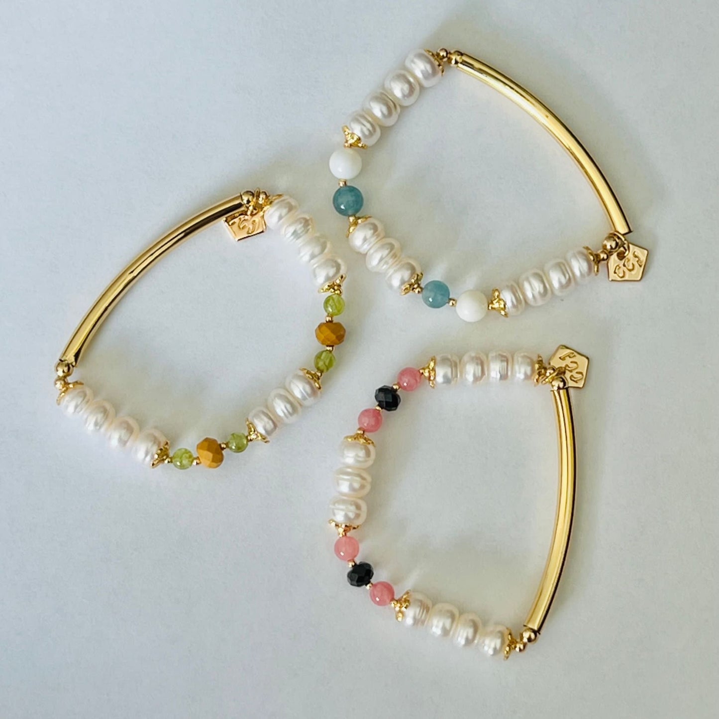 Pearls & Rhodochrosite Diadem Bracelet