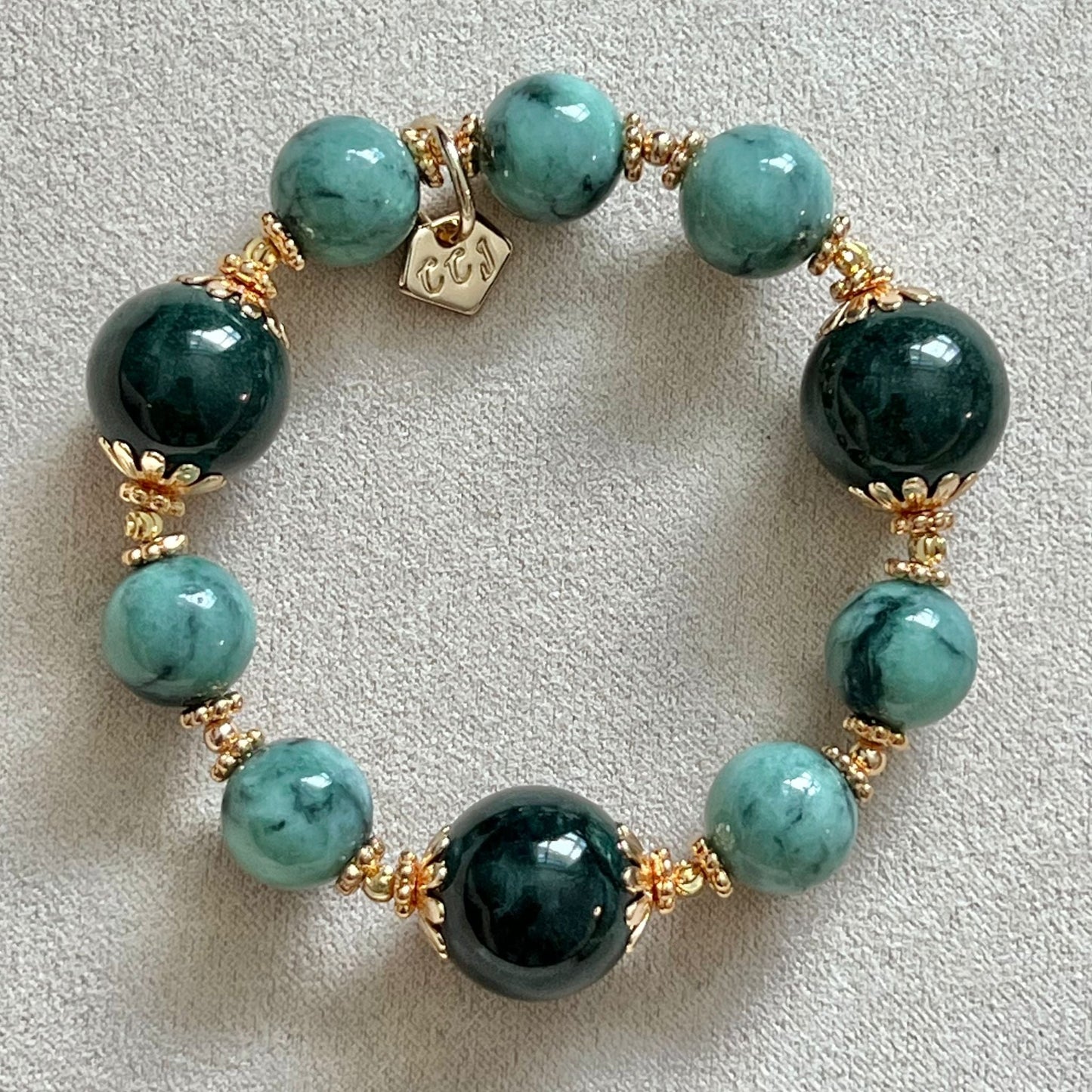 Watercolor Jade Bracelet GHW