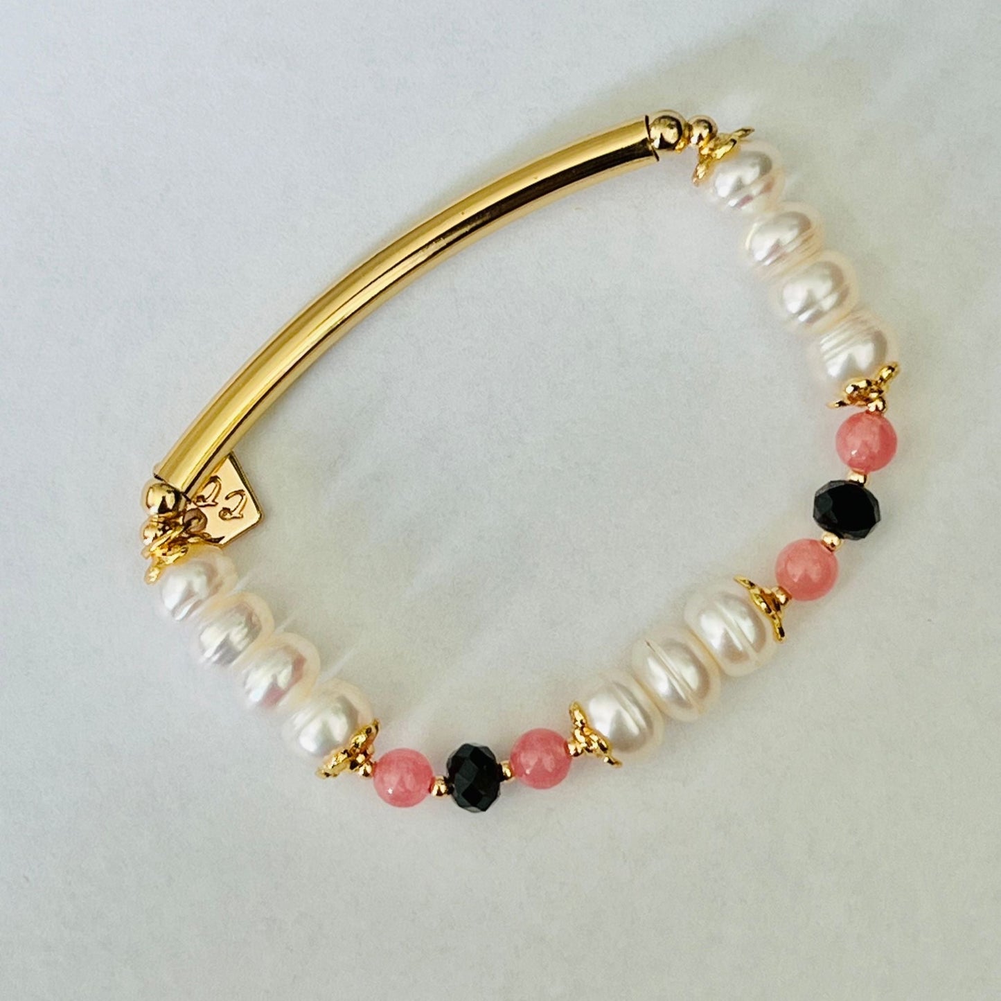 Pearls & Rhodochrosite Diadem Bracelet