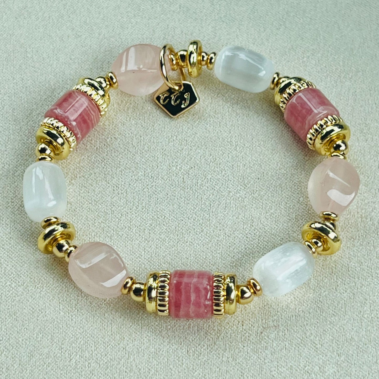 Rhodochrosite, Clarity & Love Bracelet