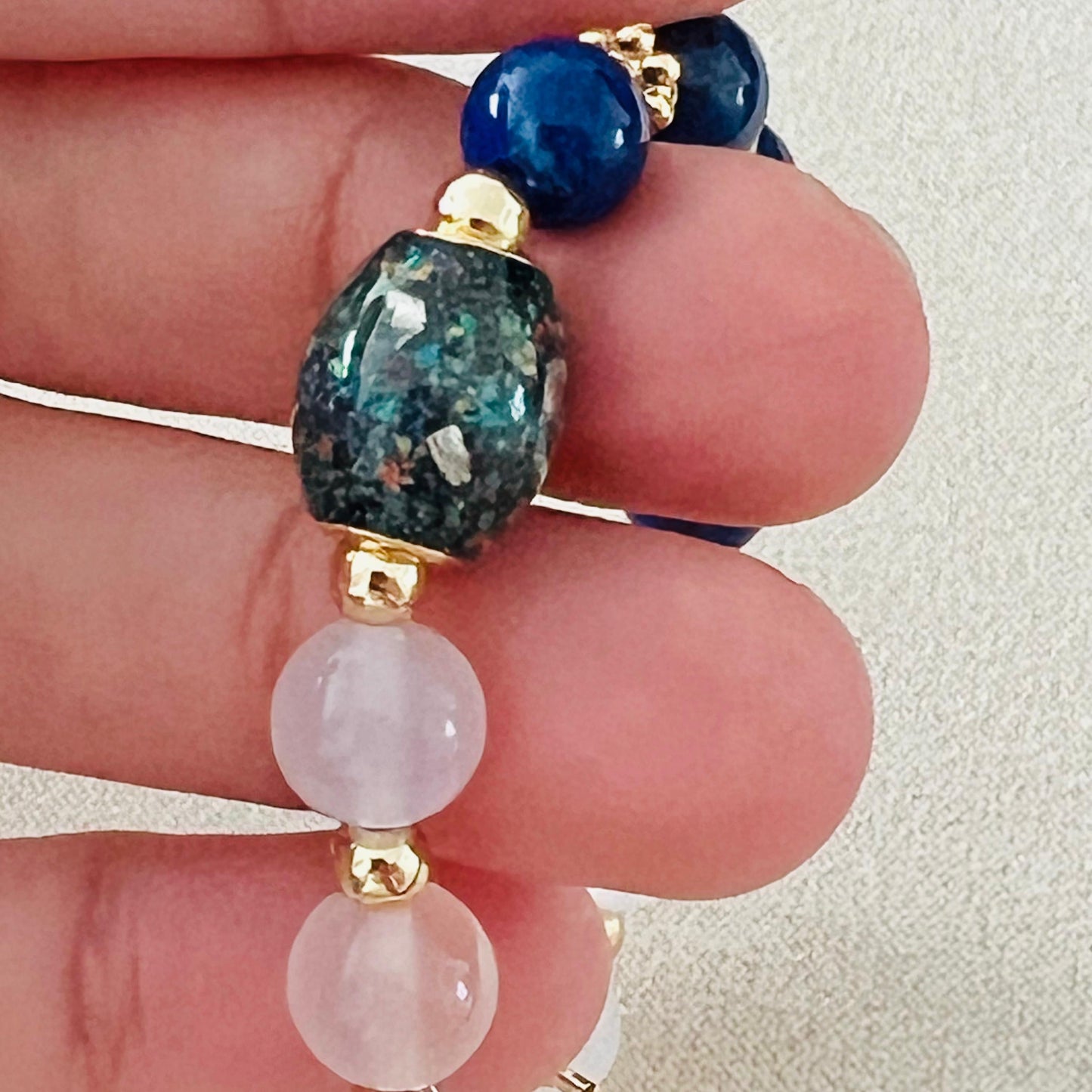 Ethiopian Opal, Yan Yuan Agate & Lapis Lazuli Baby Bracelet