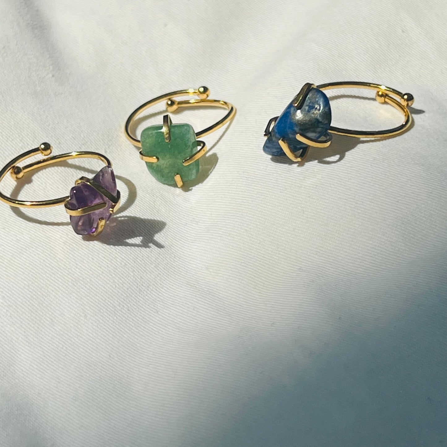 Amethyst, Green Aventurine & Lapis Lazuli Rings