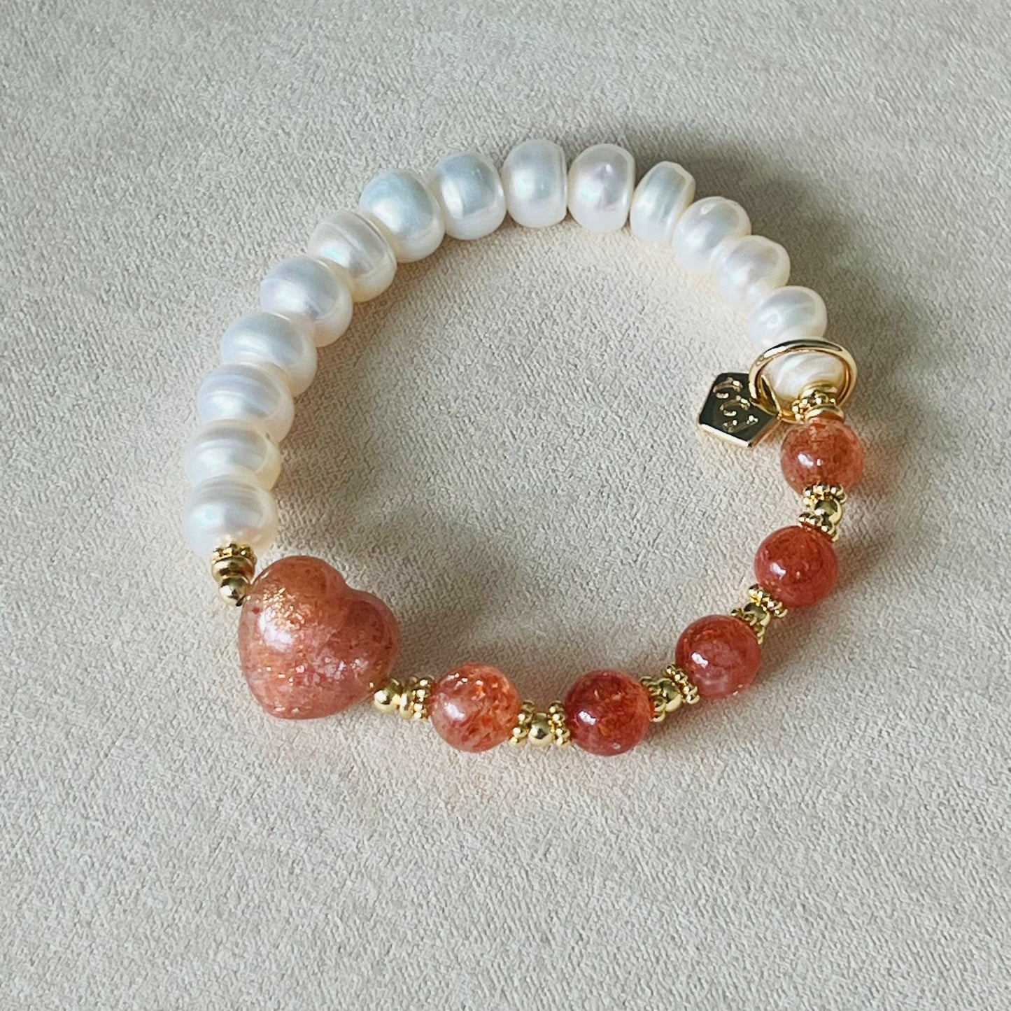 Oregon Sunstone & Pearls Bracelet