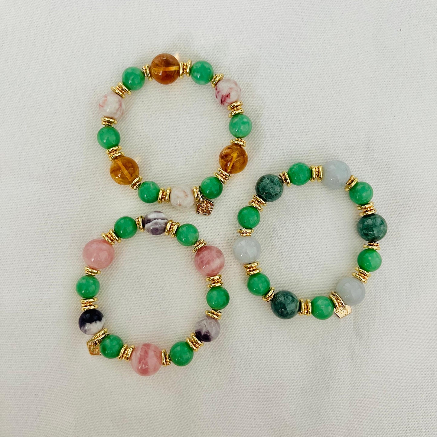 Cinnabar In Quartz, Citrine & Variscite Juicy Bracelet