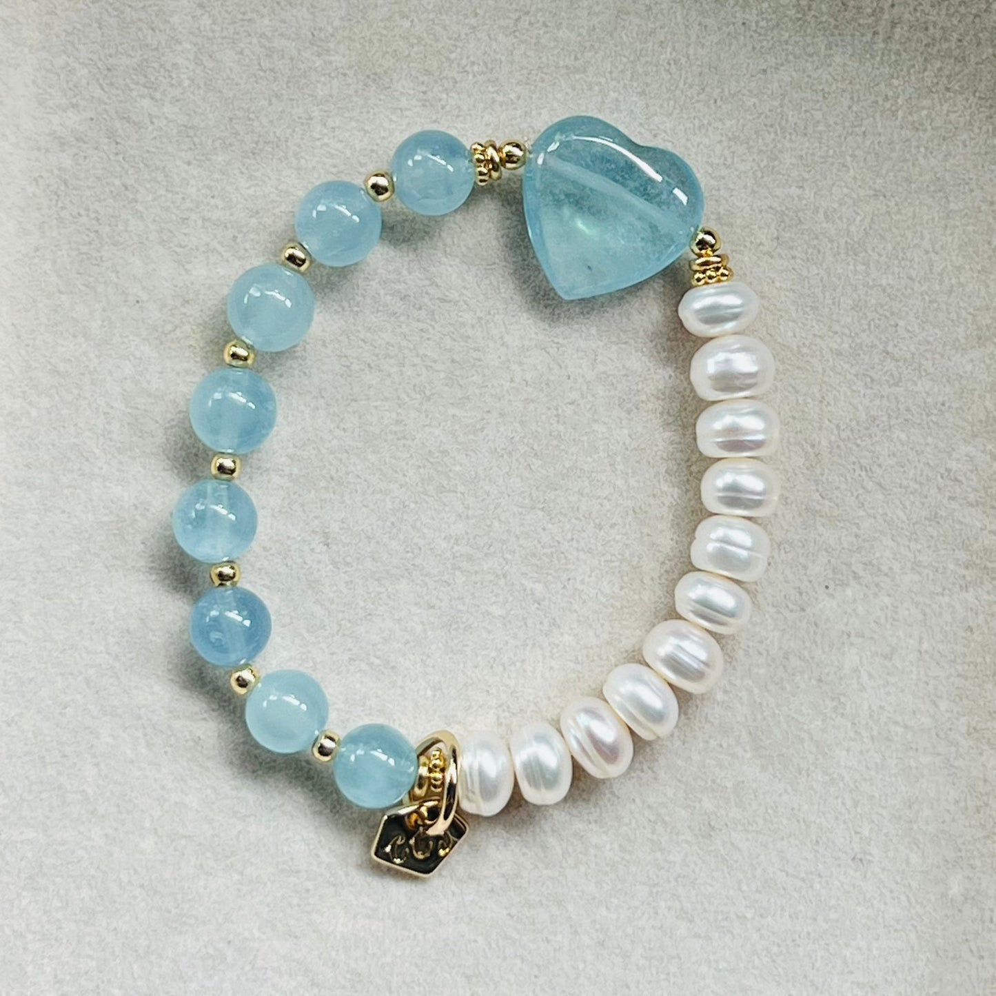 Aquamarine & Pearls Bracelet