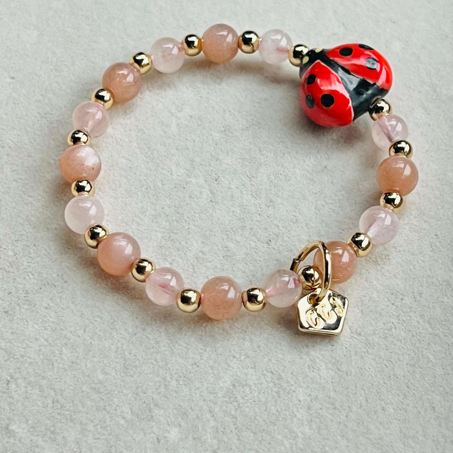 Morganite & Sunstone Cuddlies Bracelet