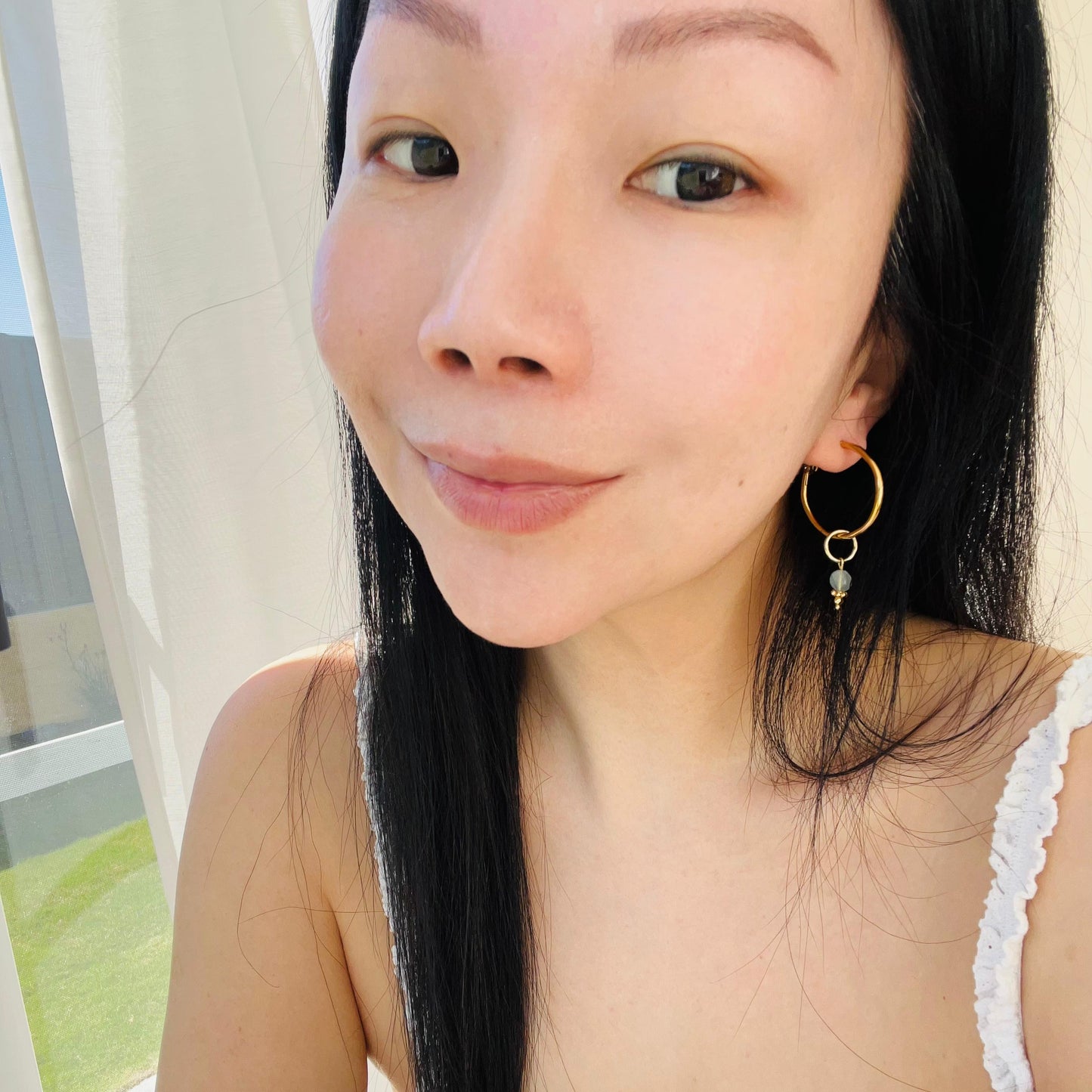 Aquamarine Hoop Earrings