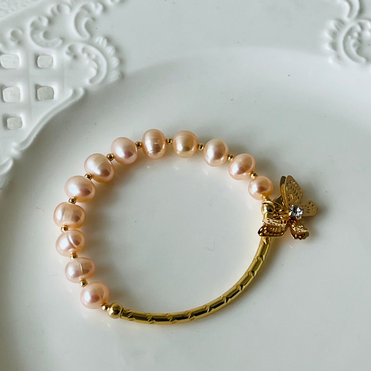 Baby Champagne Pearl Diadem Bracelet