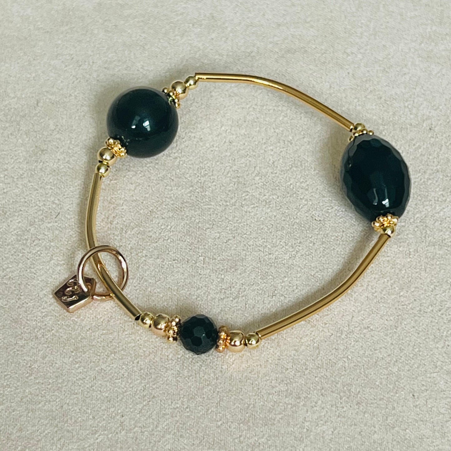 Onyx, Silver Sheen Obsidian & Spinel Juicy La Grace Bracelet