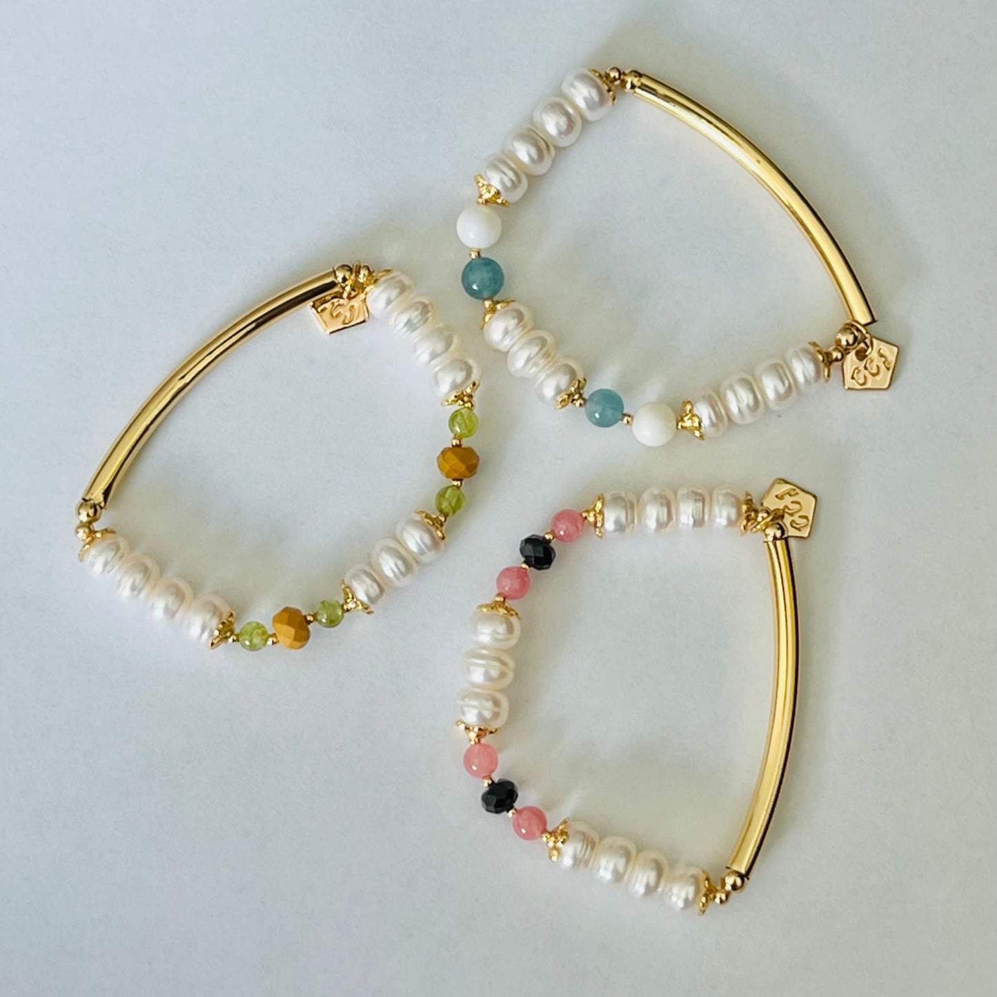 Pearls & Aquamarine Diadem Bracelet