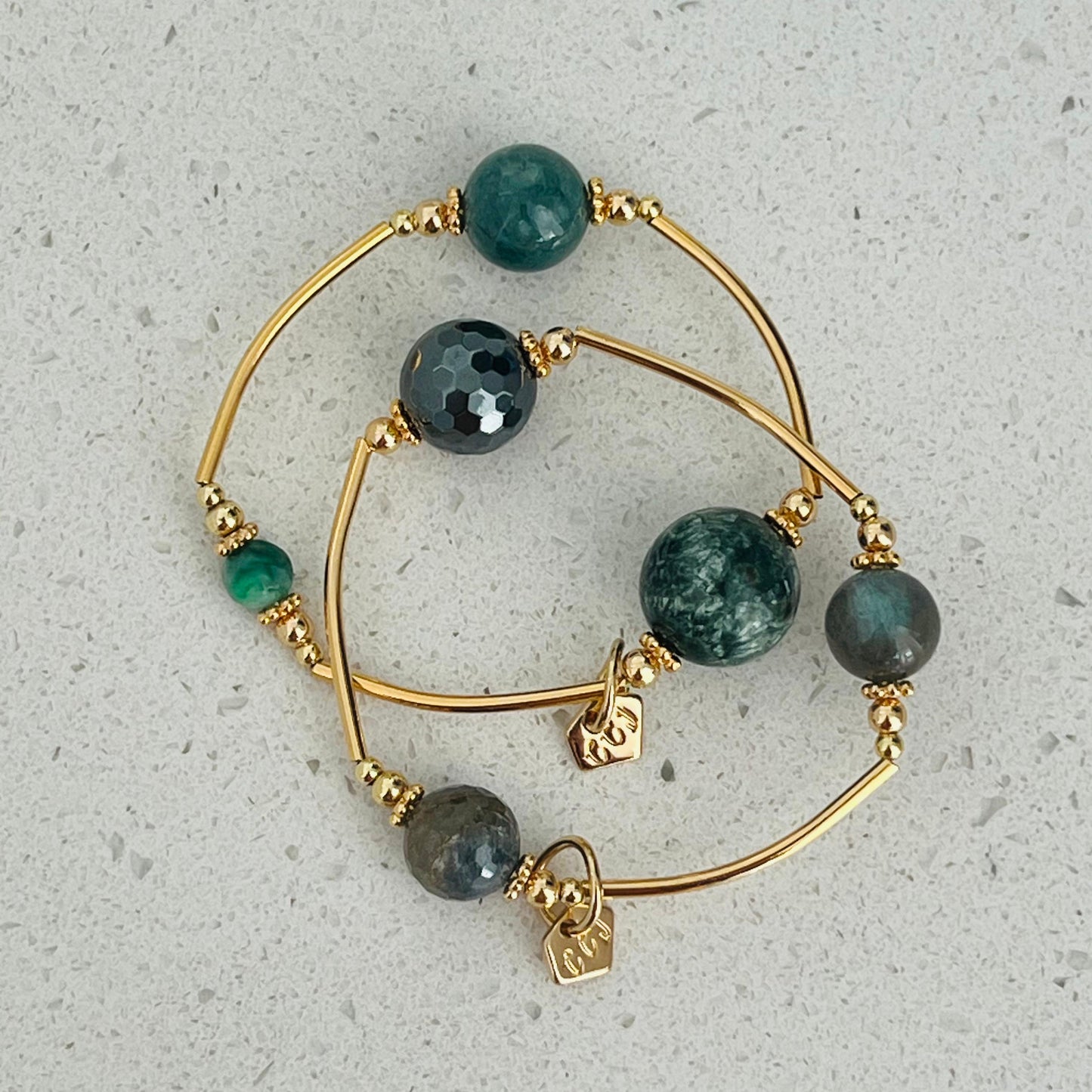 Hematite, Labradorite & Yellow Grey Sapphire Juicy La Grace Bracelet