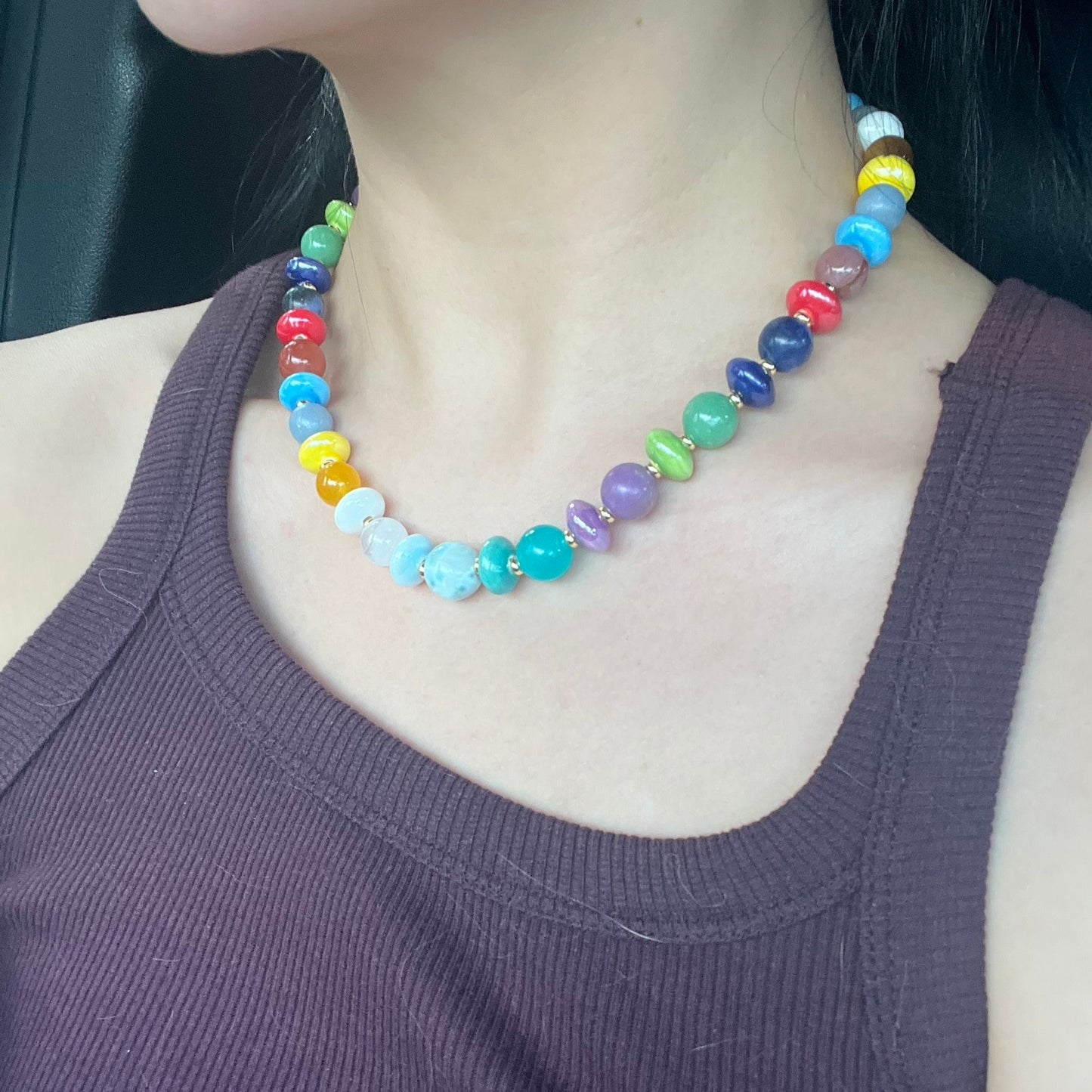 7chakra Crystal Porcelain Necklace