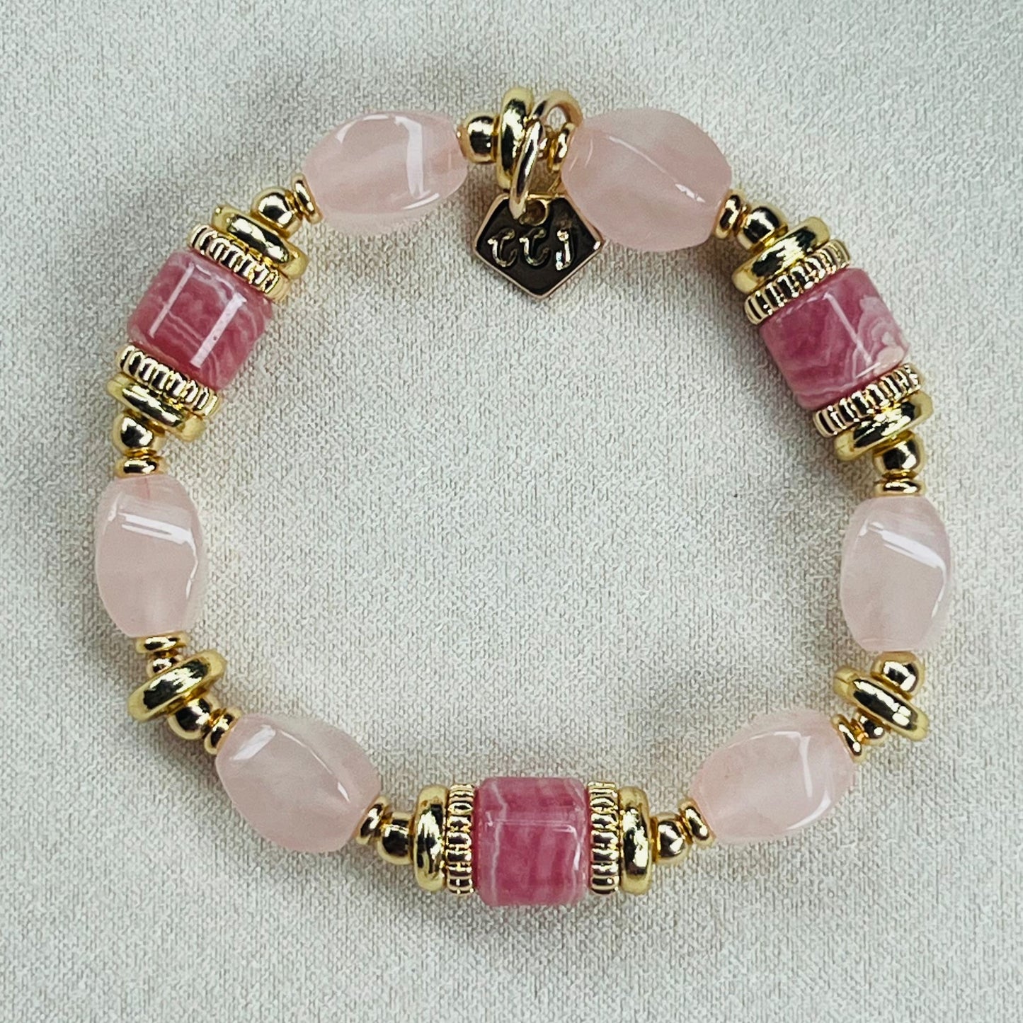 Rhodochrosite & Heaps Love Bracelet