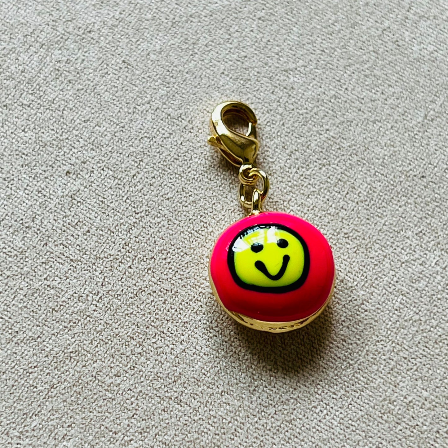 Pink Smiley Face Charm