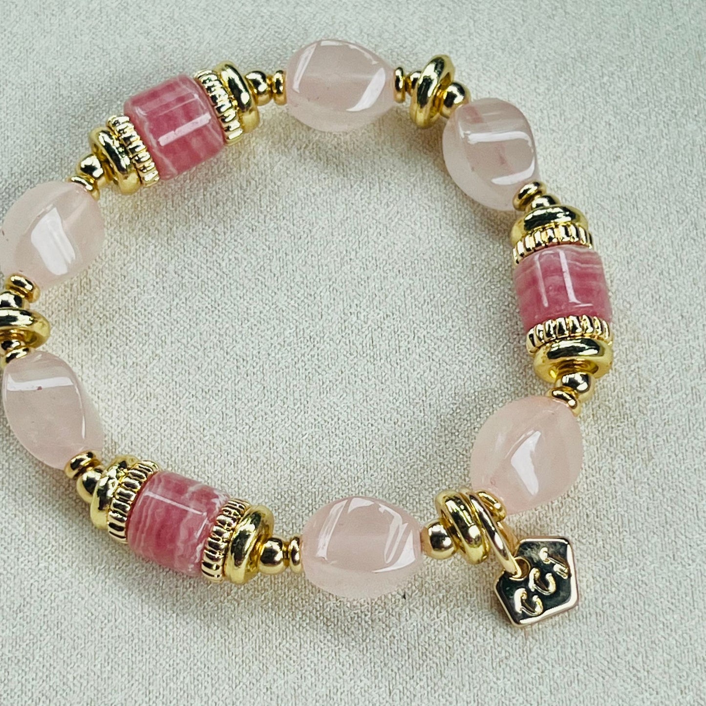 Rhodochrosite & Heaps Love Bracelet