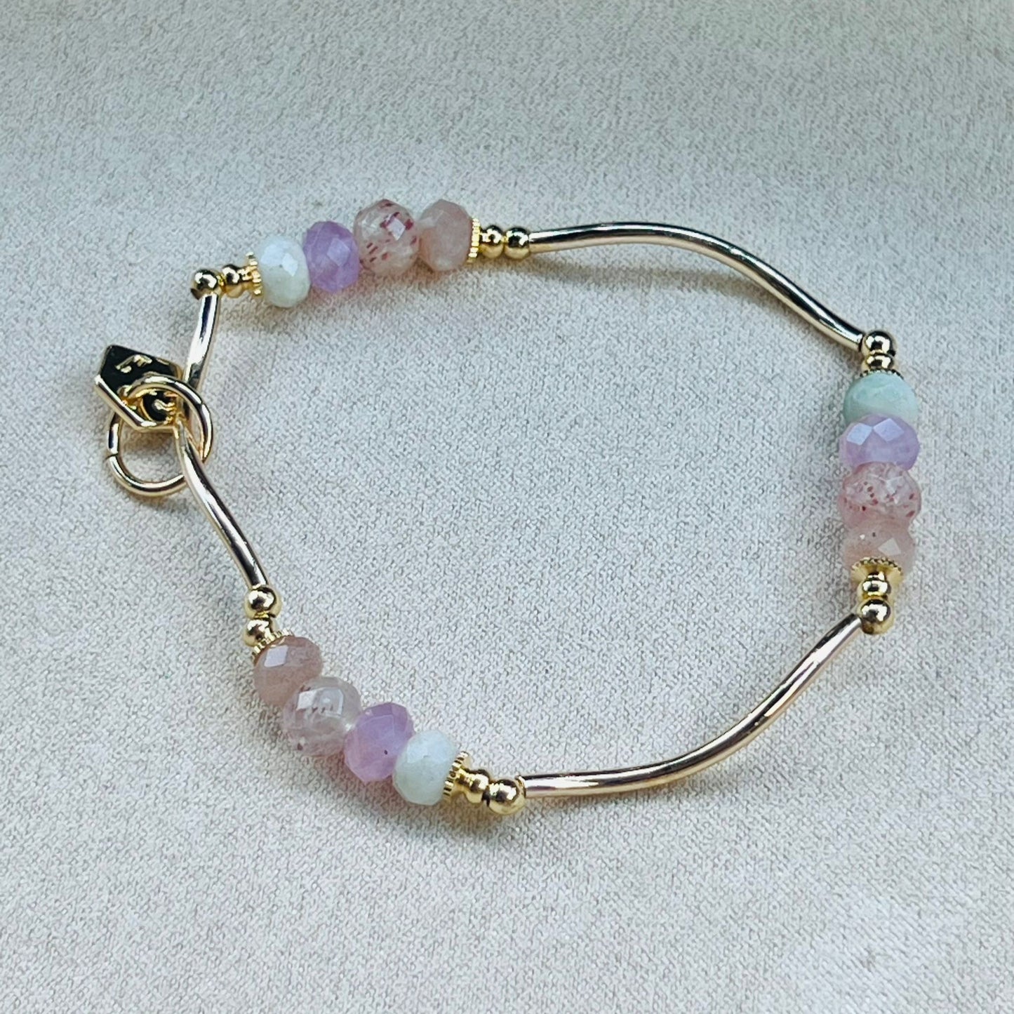Amethyst, Jade, Strawberry Quartz & Sunstone La Grace Bracelet