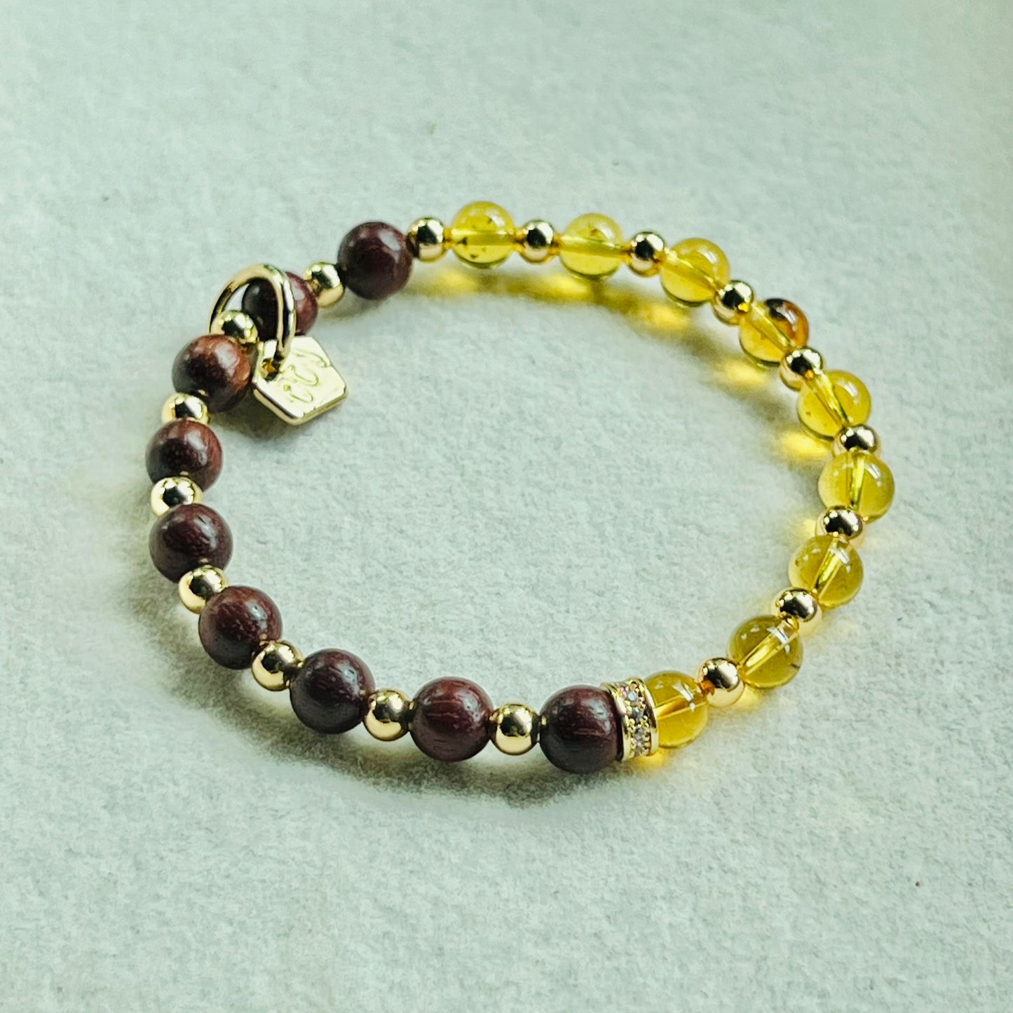 Blue Amber & Sandalwood Baby Bracelet
