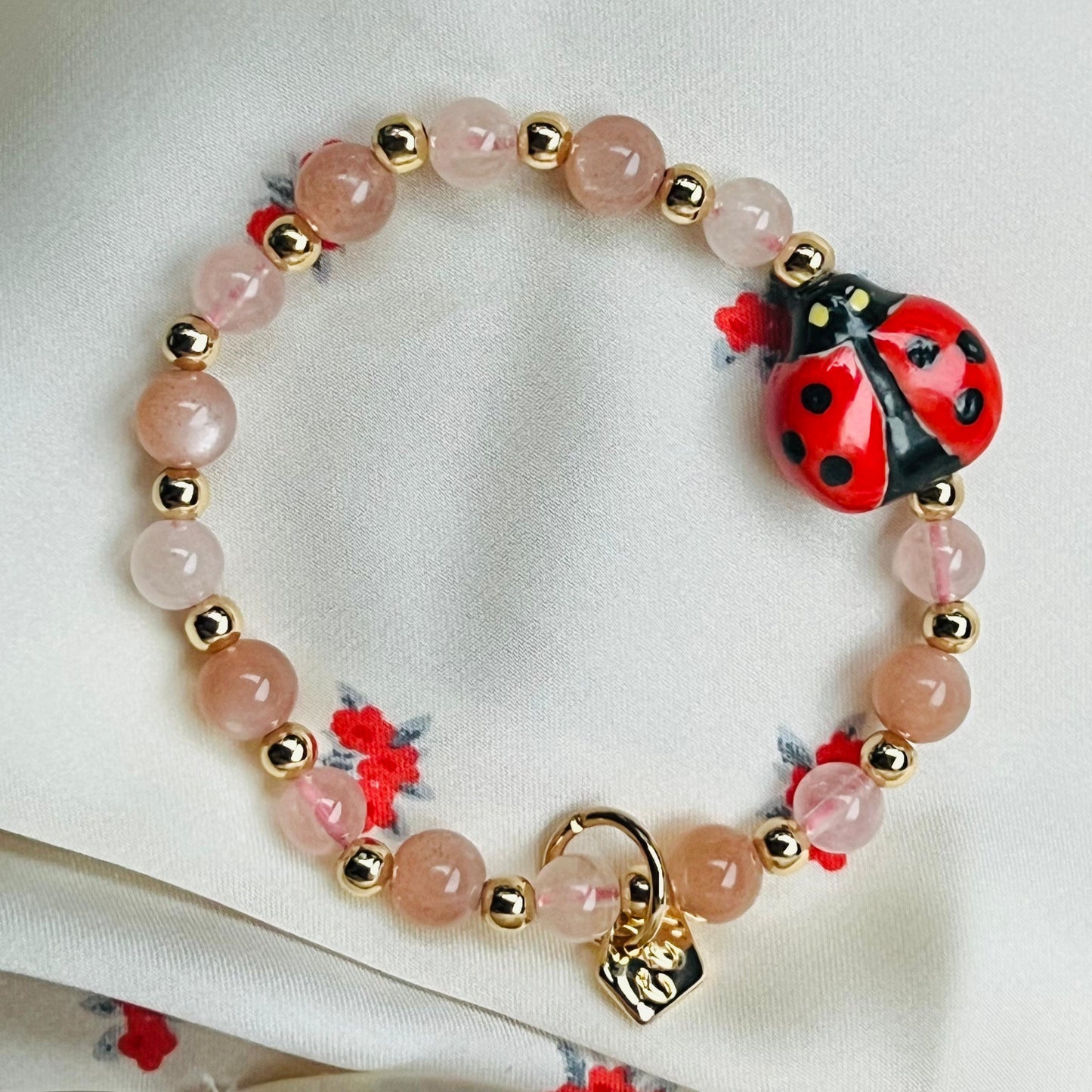Morganite & Sunstone Cuddlies Bracelet