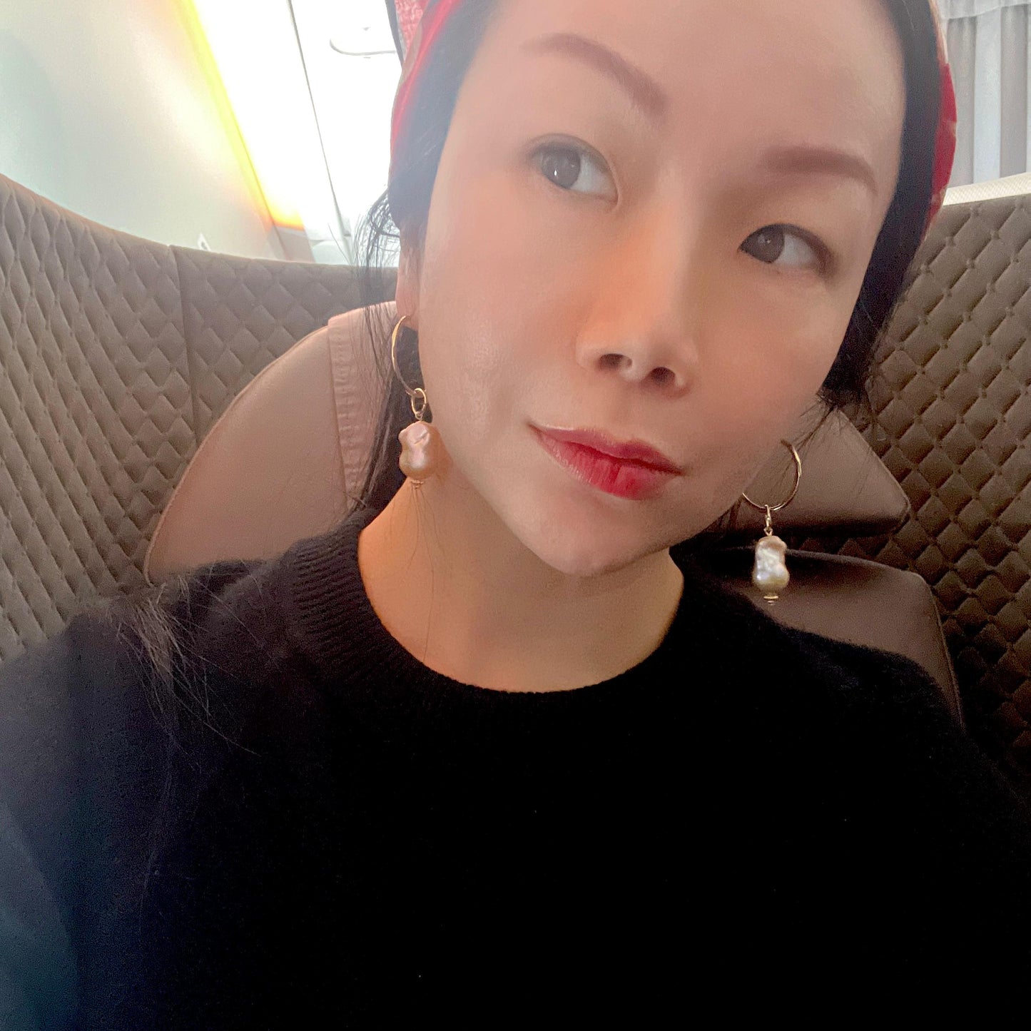 Baroque Pearl Hoop Earrings