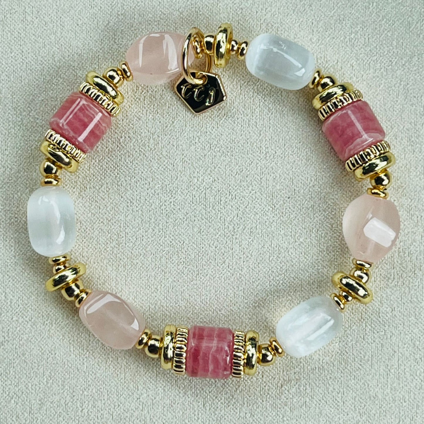 Rhodochrosite, Clarity & Love Bracelet