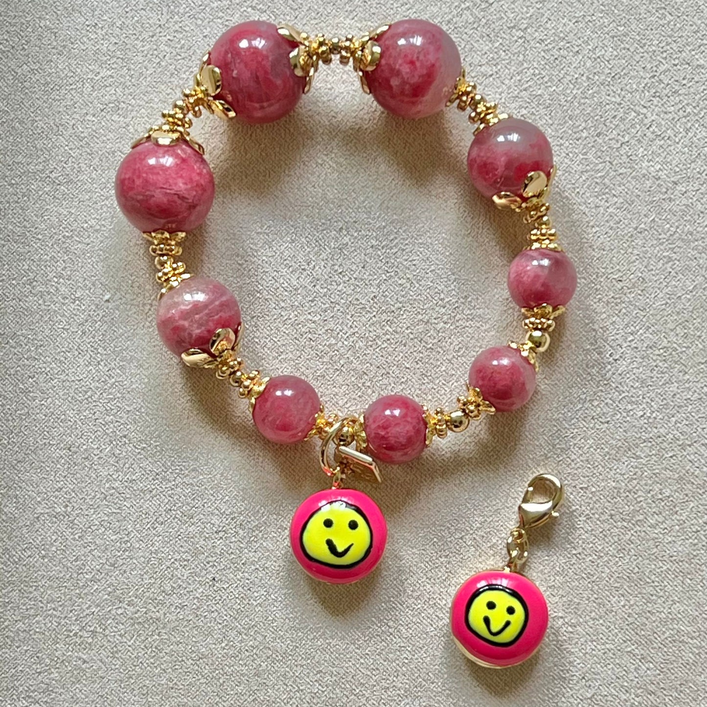 Pink Smiley Face Charm