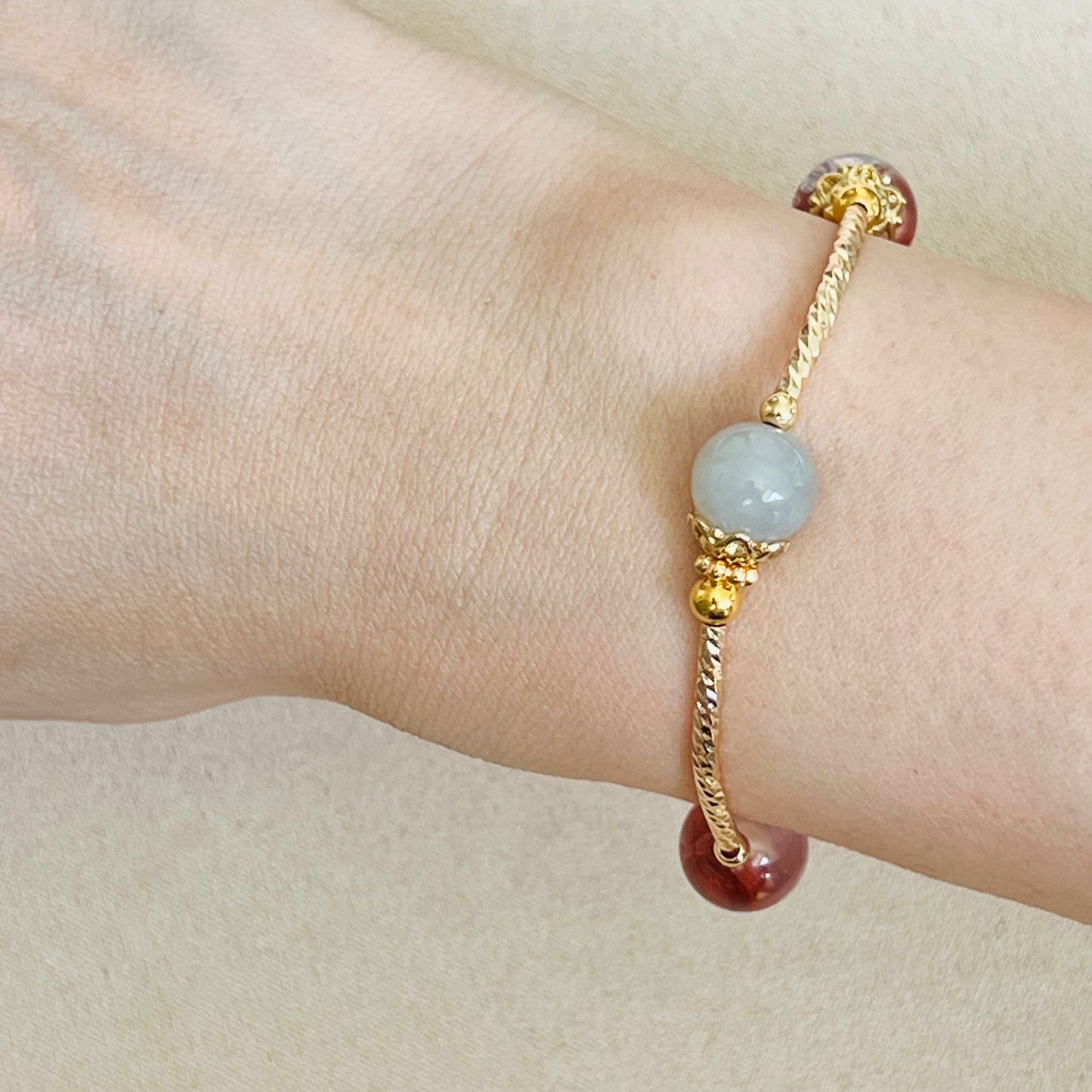 Red Hematoid & Jade La Grace Bracelet