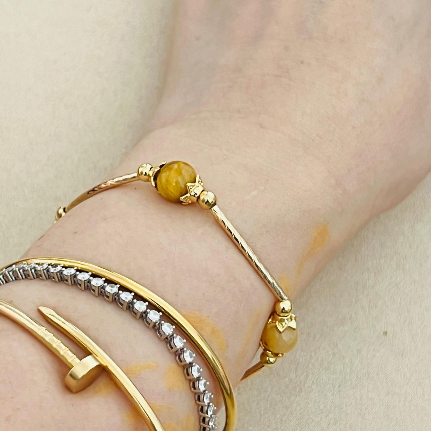 Honey Tigereye & Golden Jade La Grace Bracelet