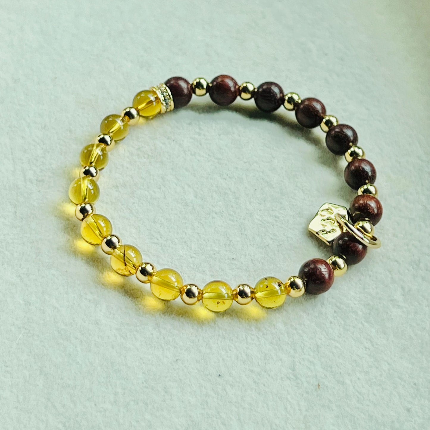 Blue Amber & Sandalwood Baby Bracelet