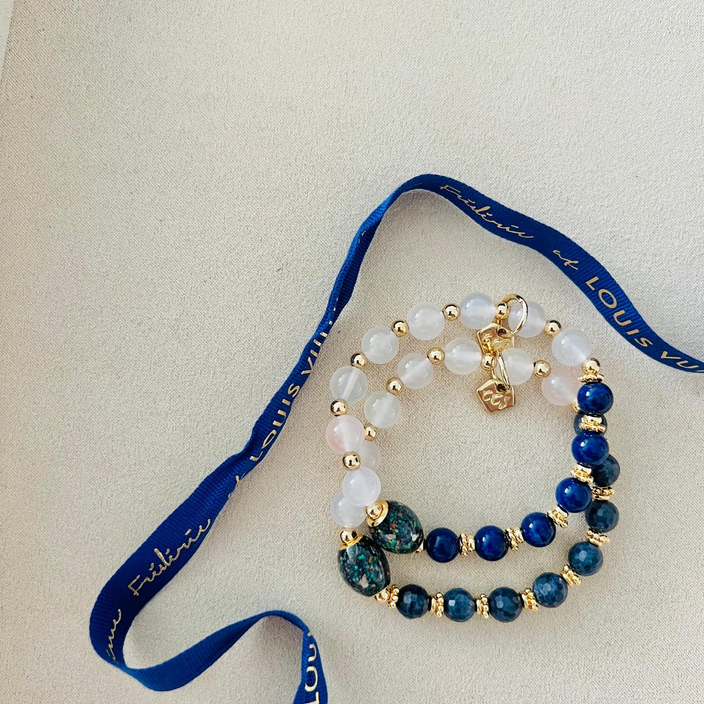 Ethiopian Opal, Yan Yuan Agate & Lapis Lazuli Baby Bracelet