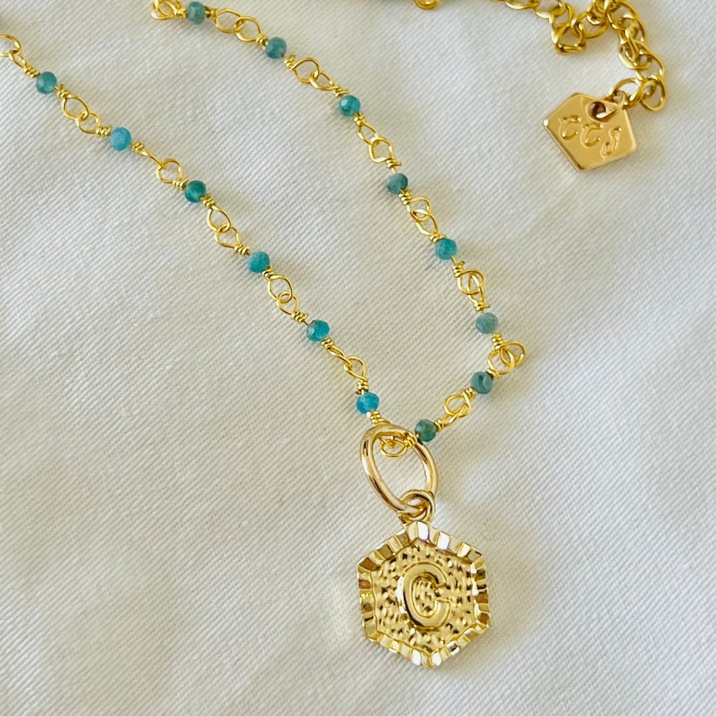 Hexagon Letter Charm