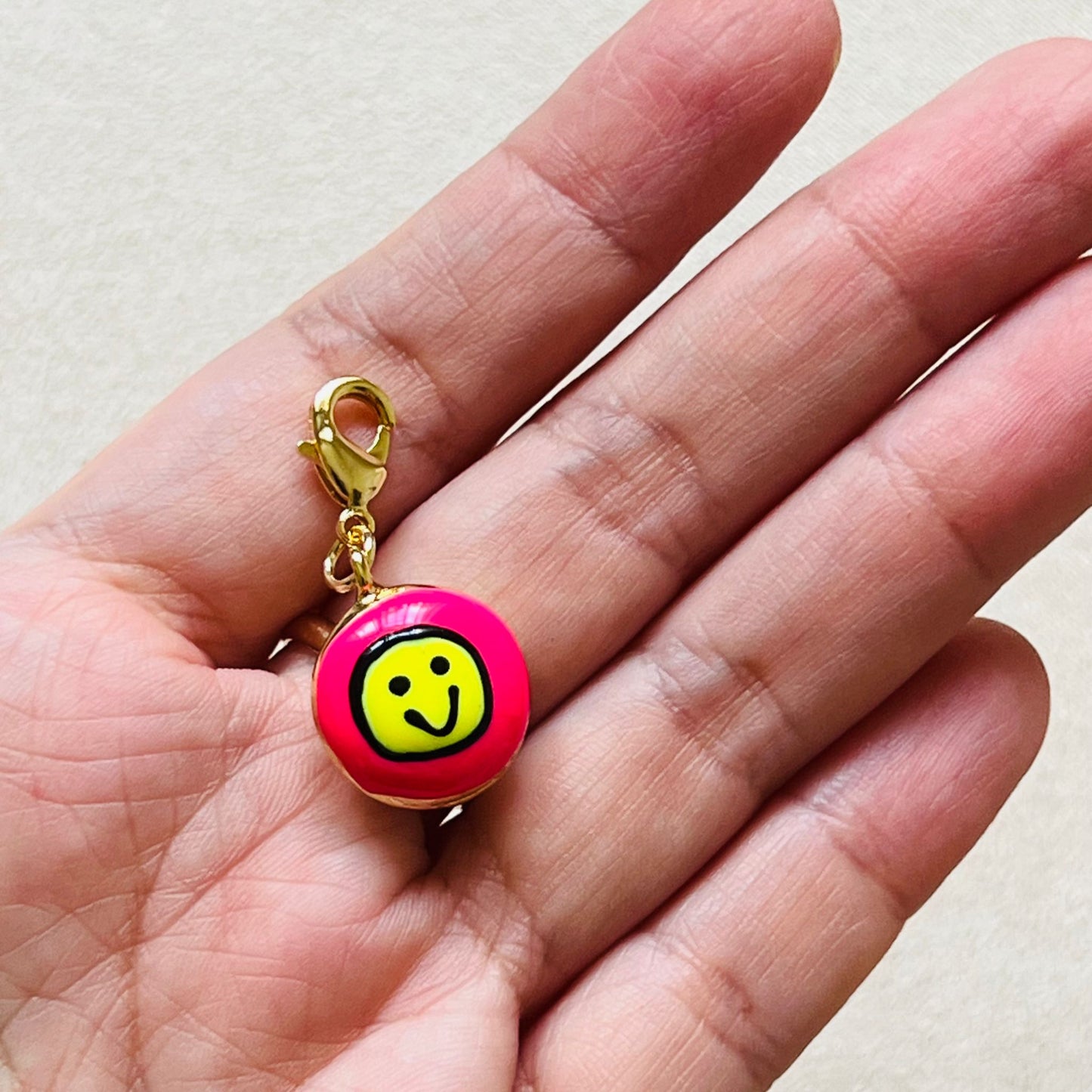 Pink Smiley Face Charm