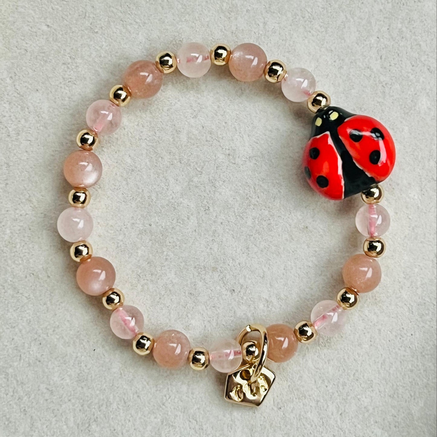 Morganite & Sunstone Cuddlies Bracelet