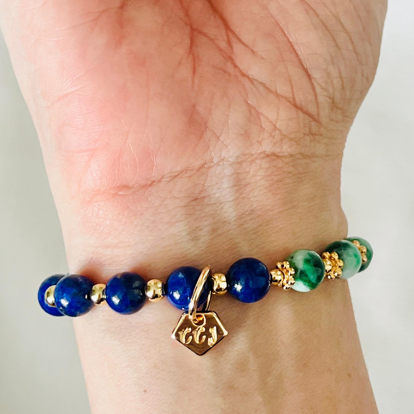 Jade & Lapis Lazuli Butterfly Baby Bracelet