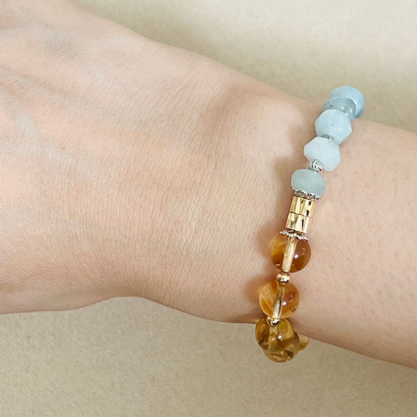 Aquamarine & Citrine Bracelet