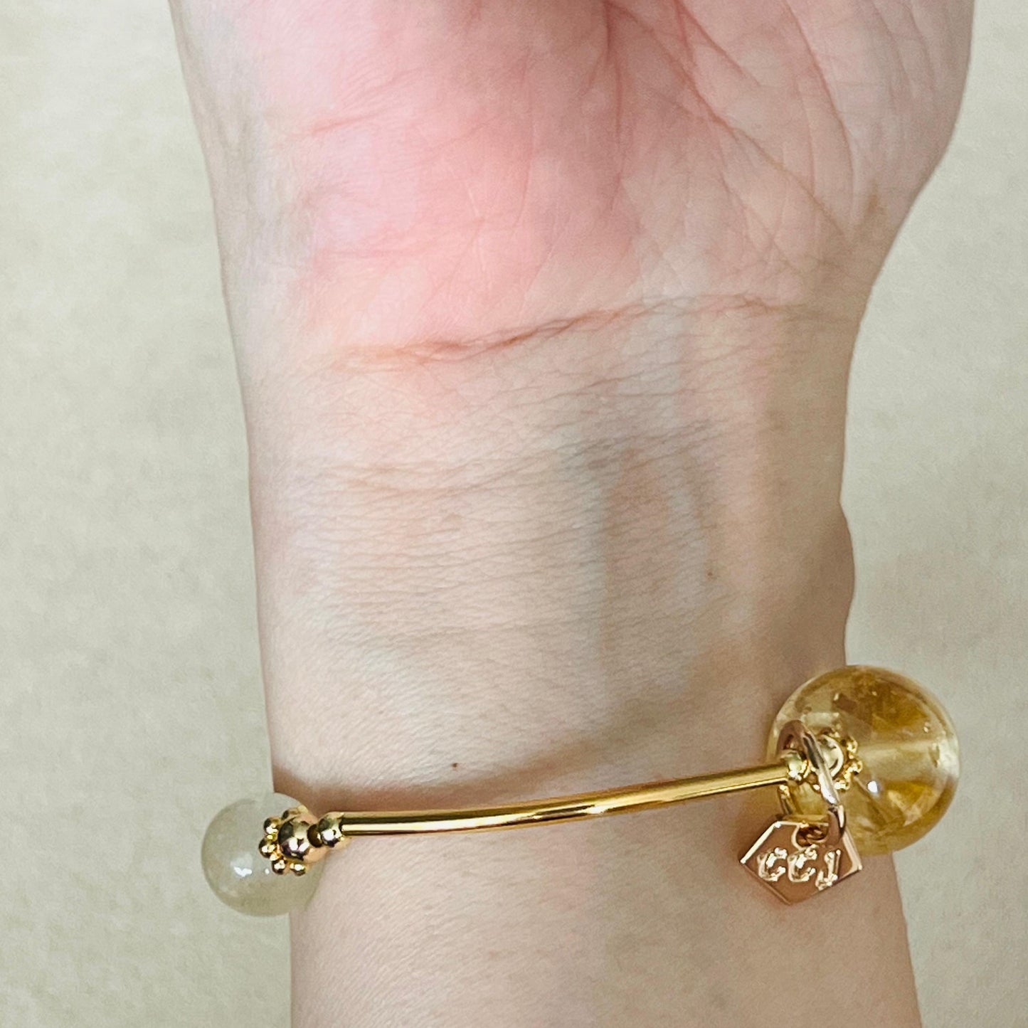 Citrine, Honey Tigereye & Libyan Desert Glass Juicy La Grace Bracelet