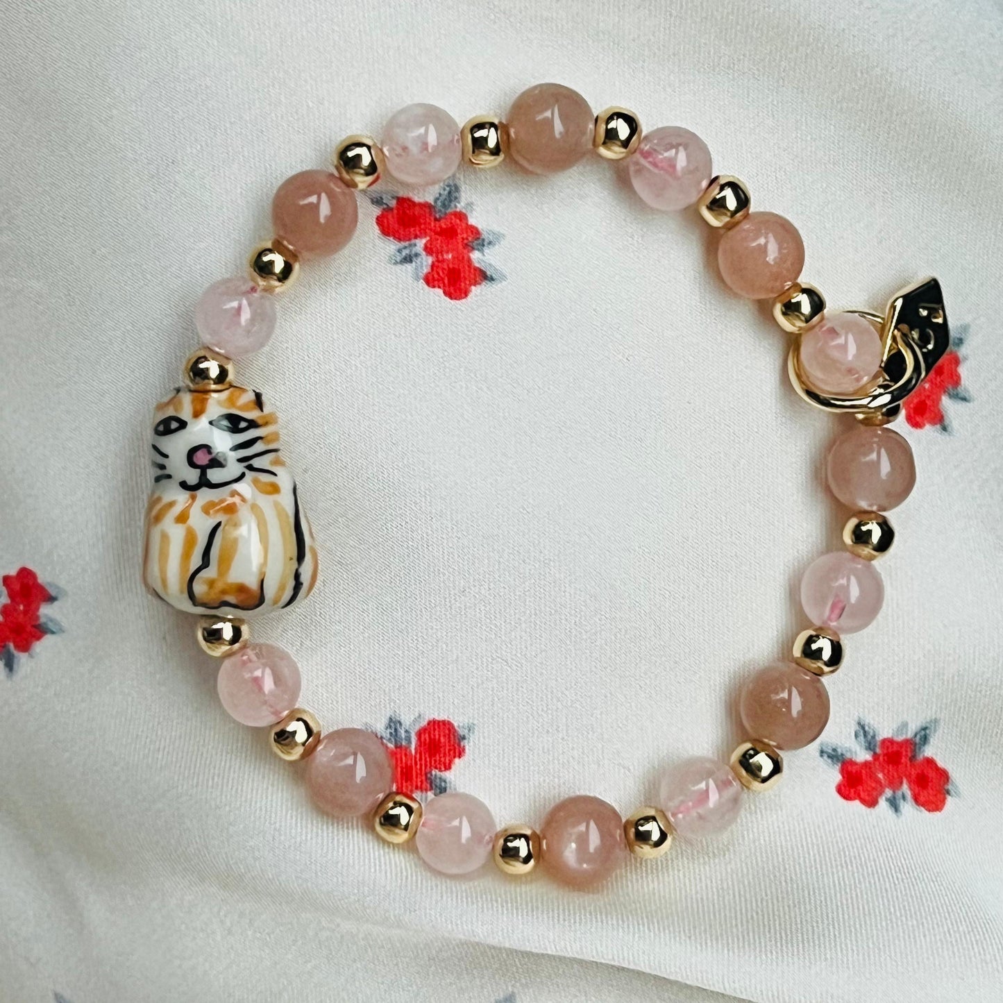 Morganite & Sunstone Cuddlies Bracelet