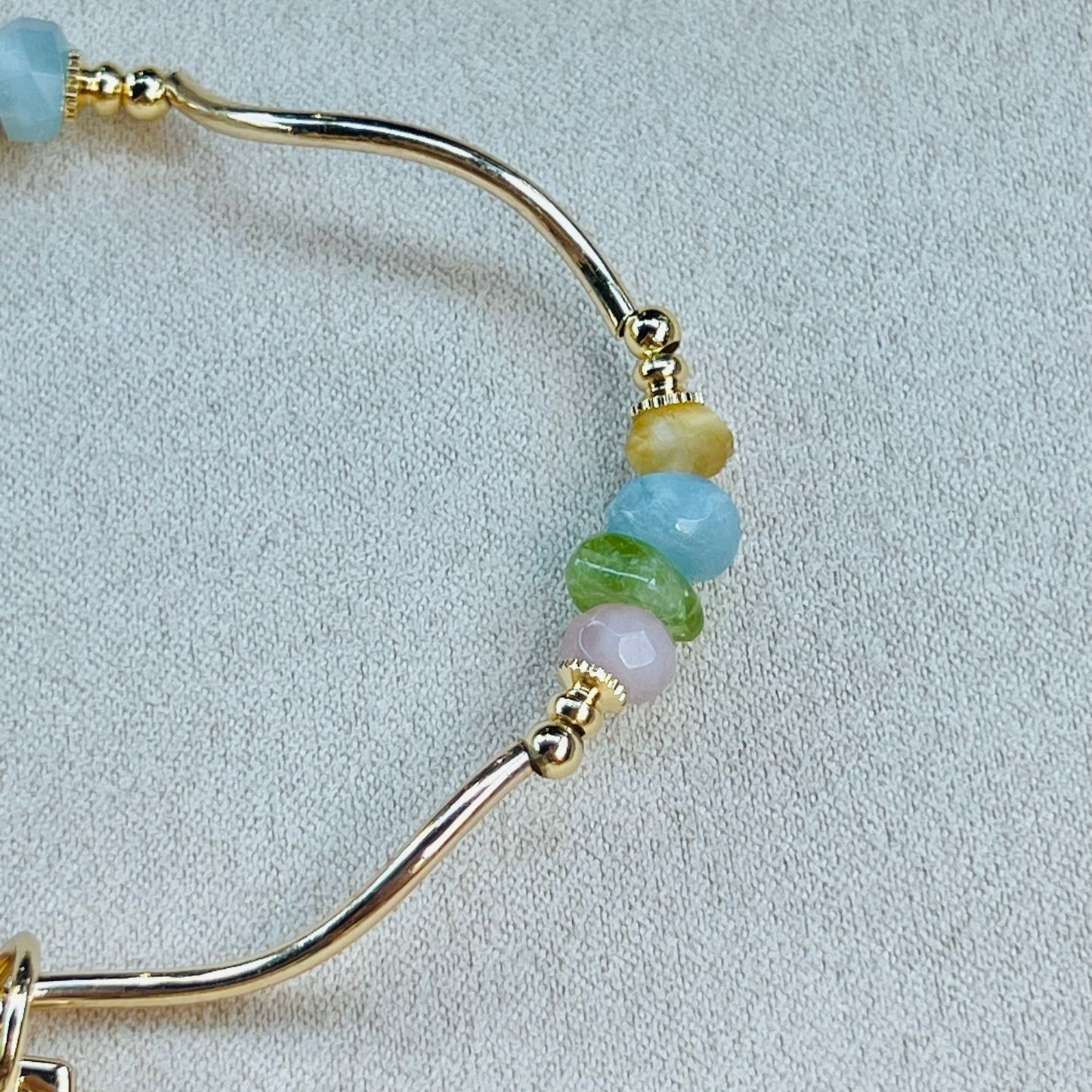 Aquamarine, Honey Tigereye, Rose Quartz & Peridot La Grace Bracelet