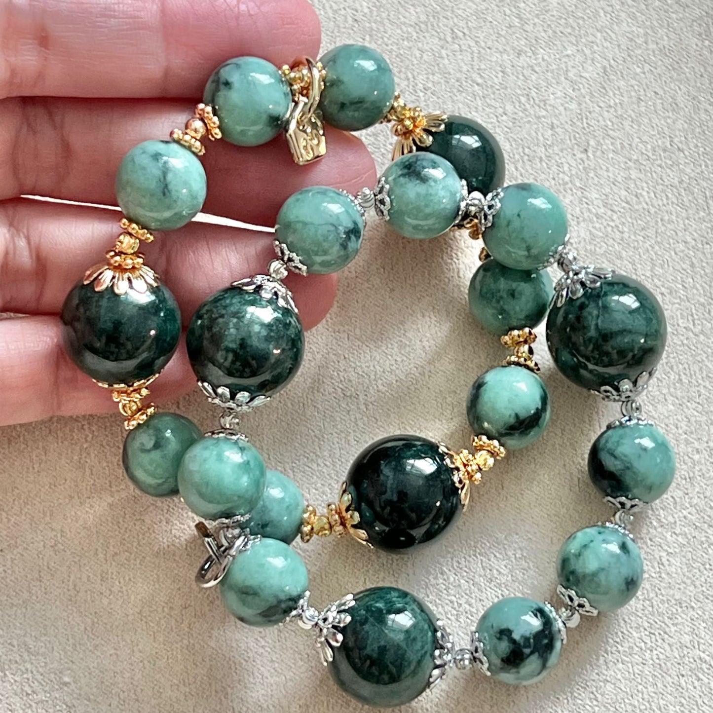 Watercolor Jade Bracelet GHW