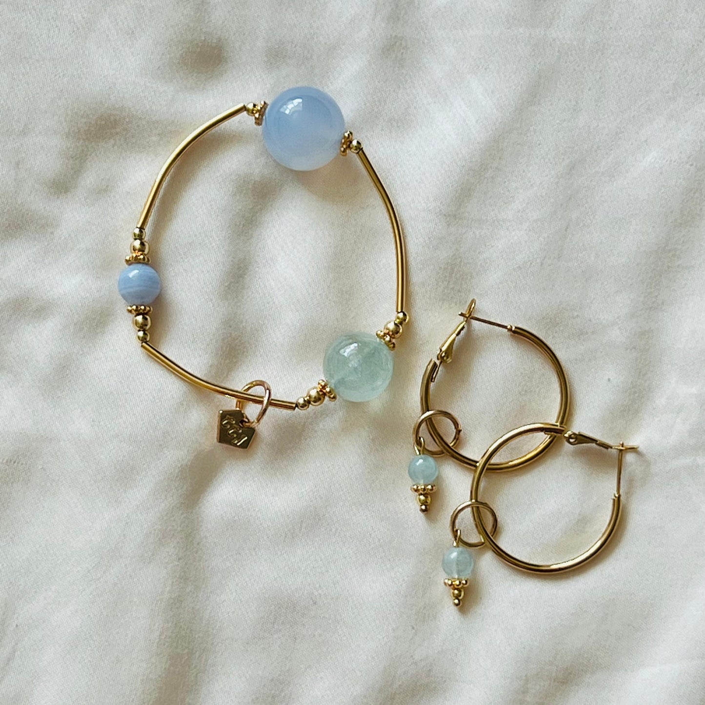 Aquamarine Hoop Earrings