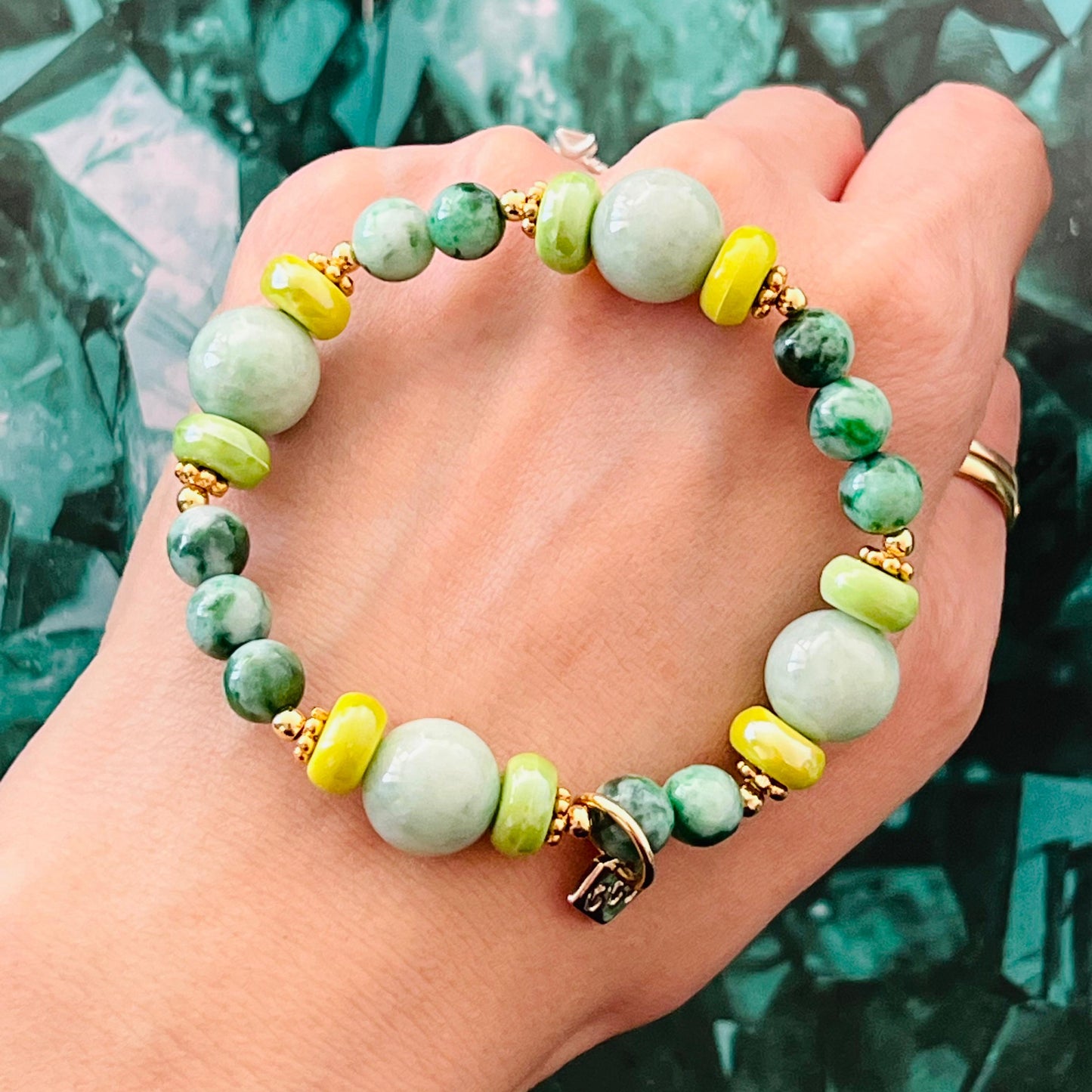 Watercolor Jade Candy Bracelet