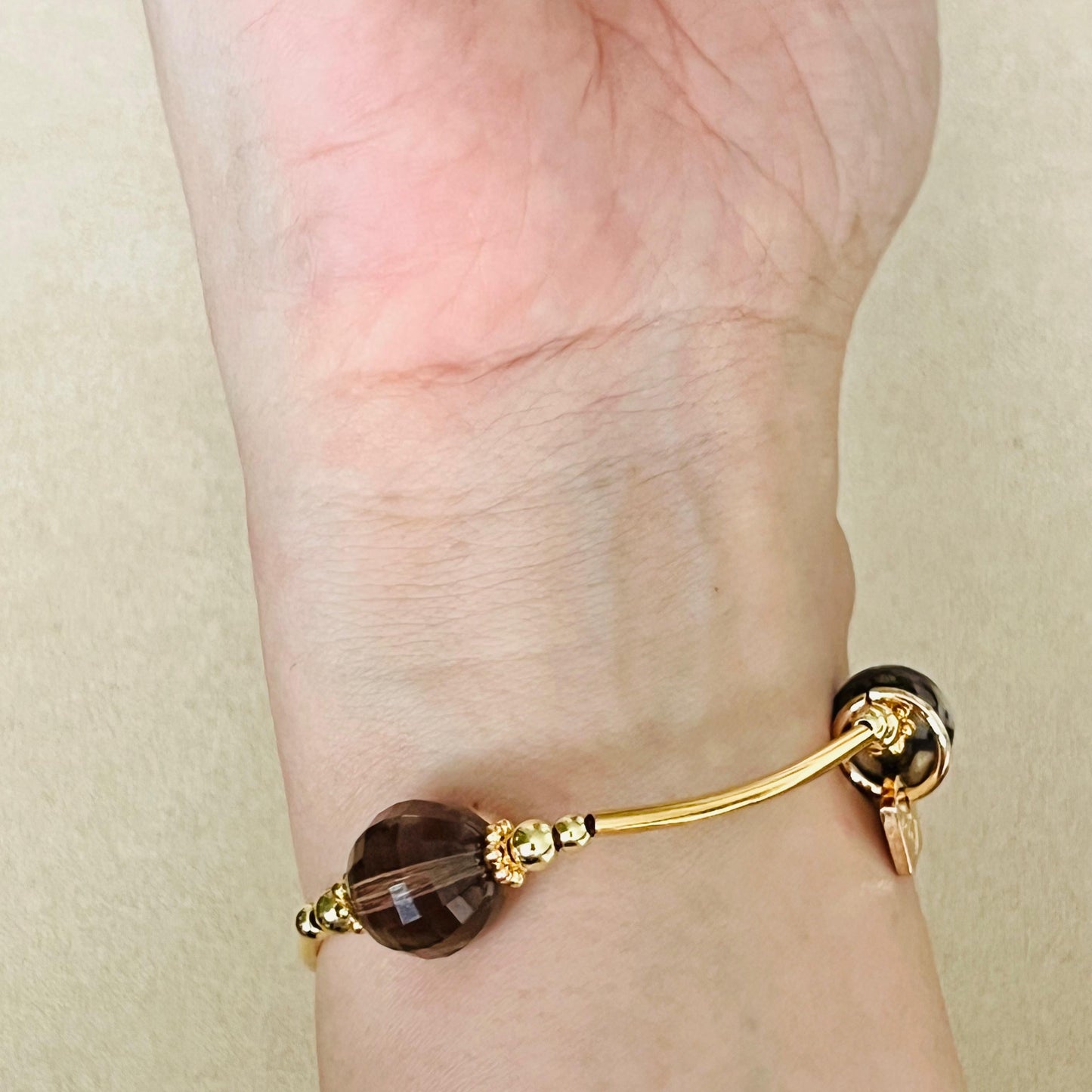 Ironstone Boulder Opal, Tibetan Medicine Agate & Smoky Quartz Juicy La Grace Bracelet