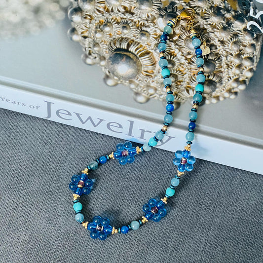 Blessing Blue Flower Necklace