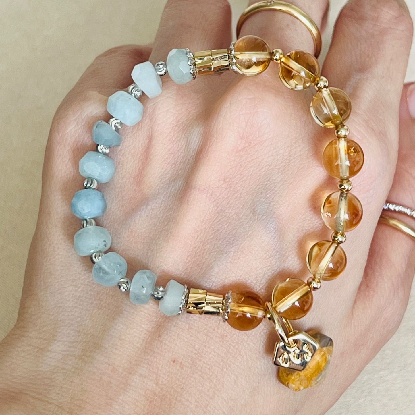 Aquamarine & Citrine Bracelet