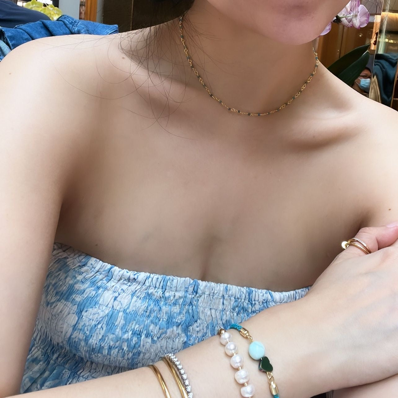 Blue Apatite Choker Necklace GHW