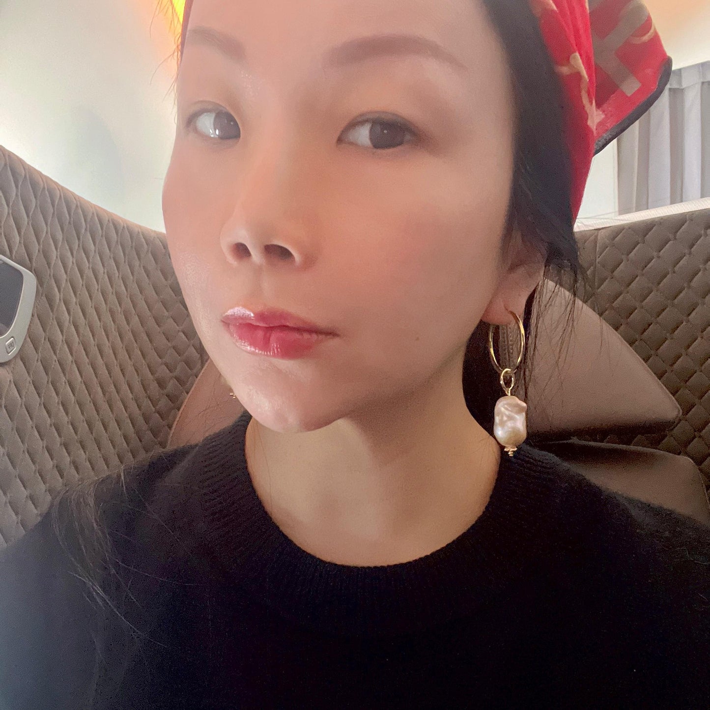 Baroque Pearl Hoop Earrings