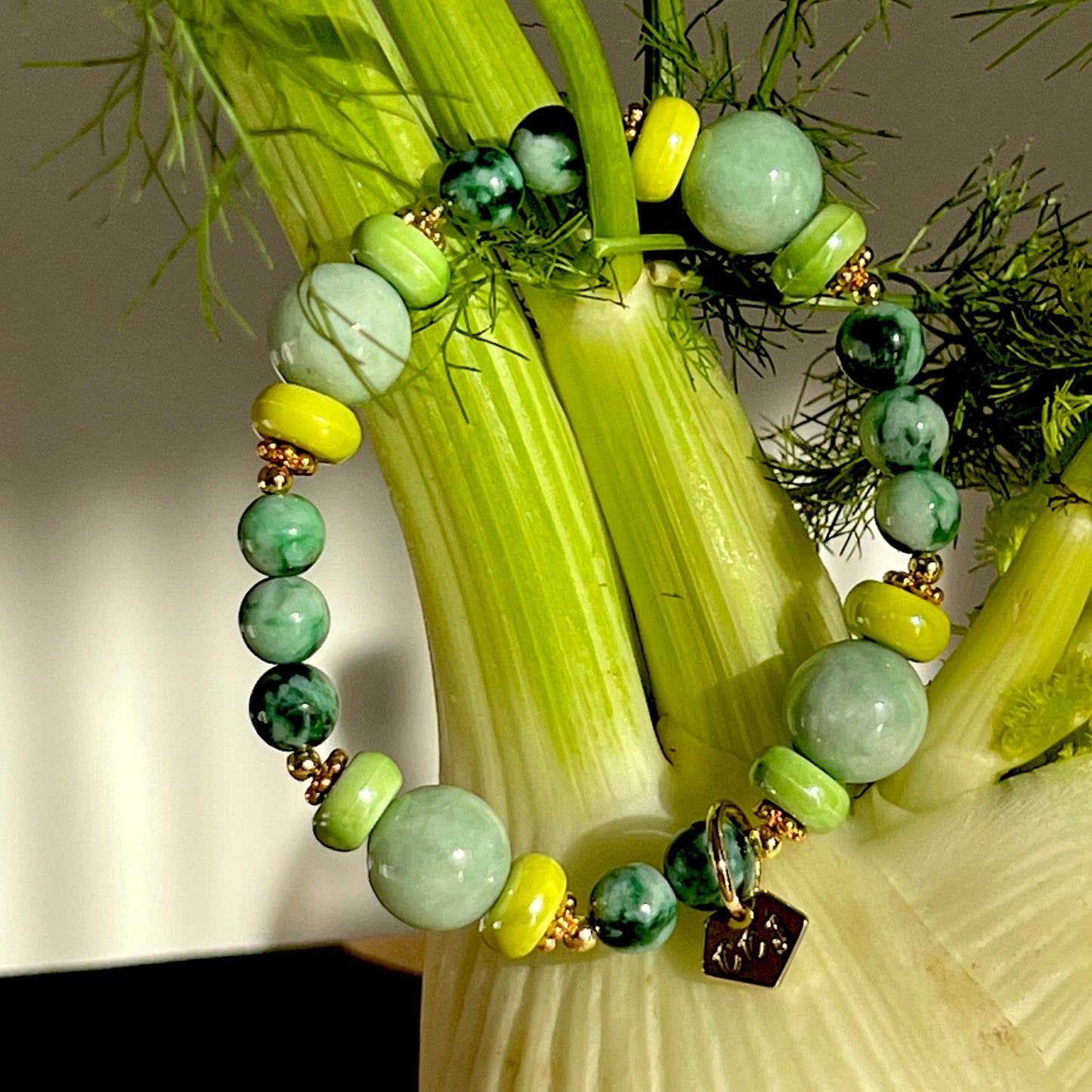 Watercolor Jade Candy Bracelet
