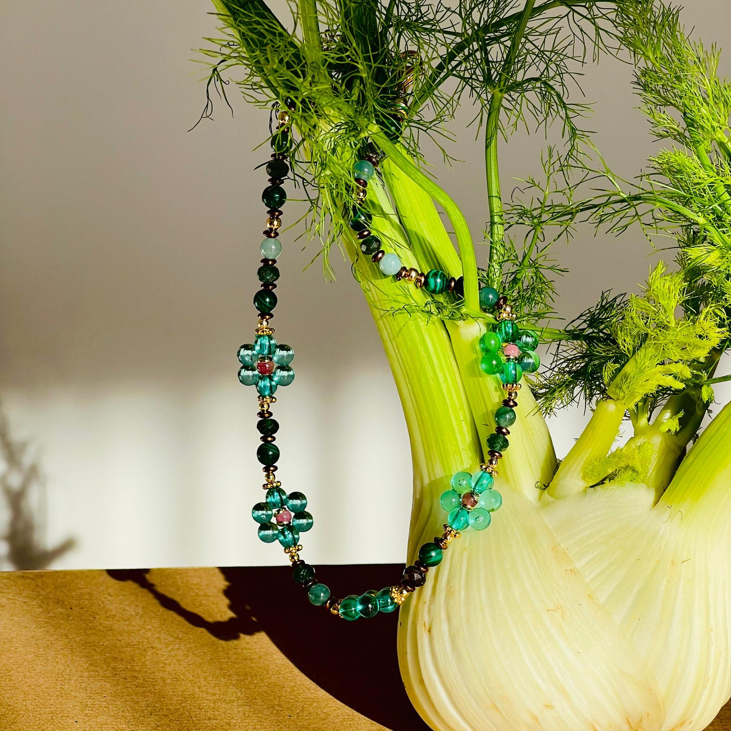 Goodness Green Flower Necklace
