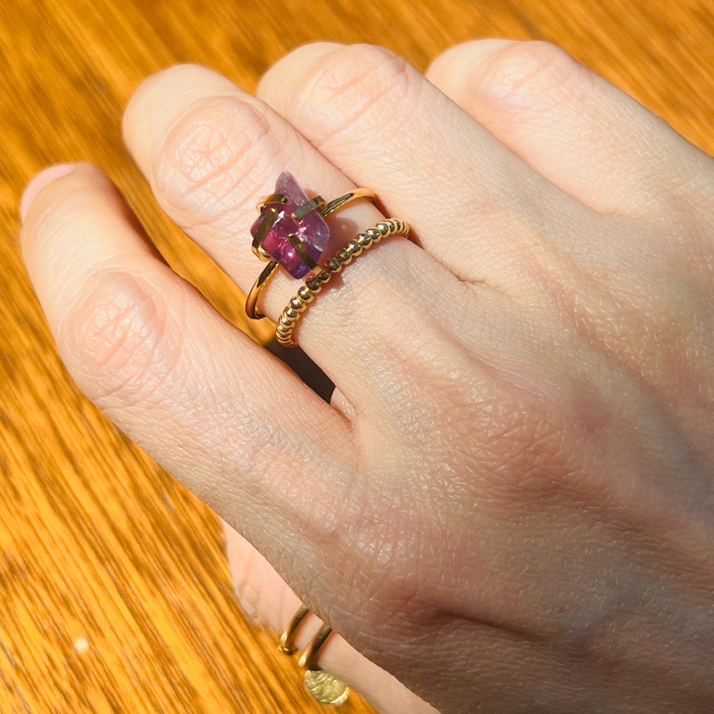Amethyst, Green Aventurine & Lapis Lazuli Rings
