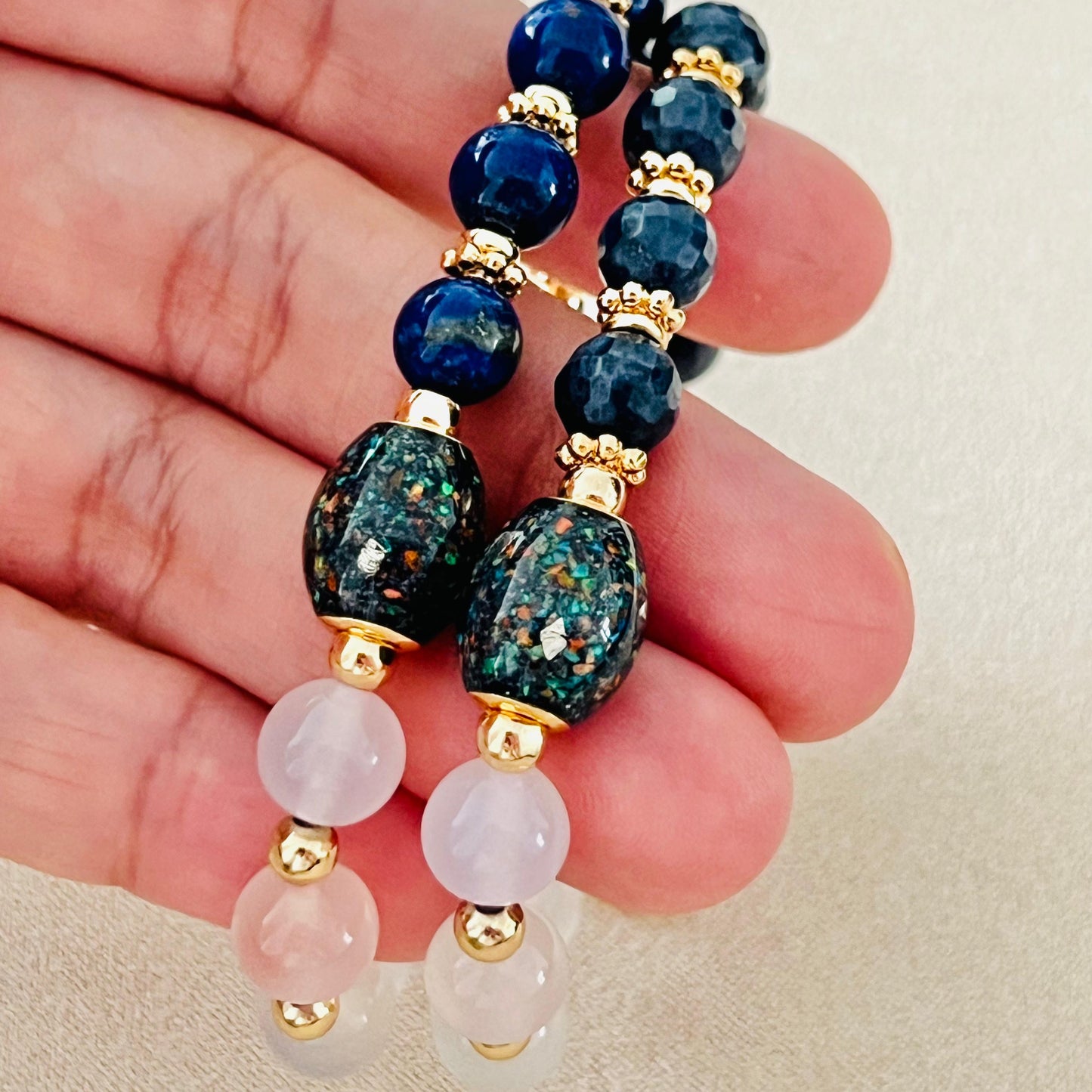 Ethiopian Opal, Yan Yuan Agate & Lapis Lazuli Baby Bracelet
