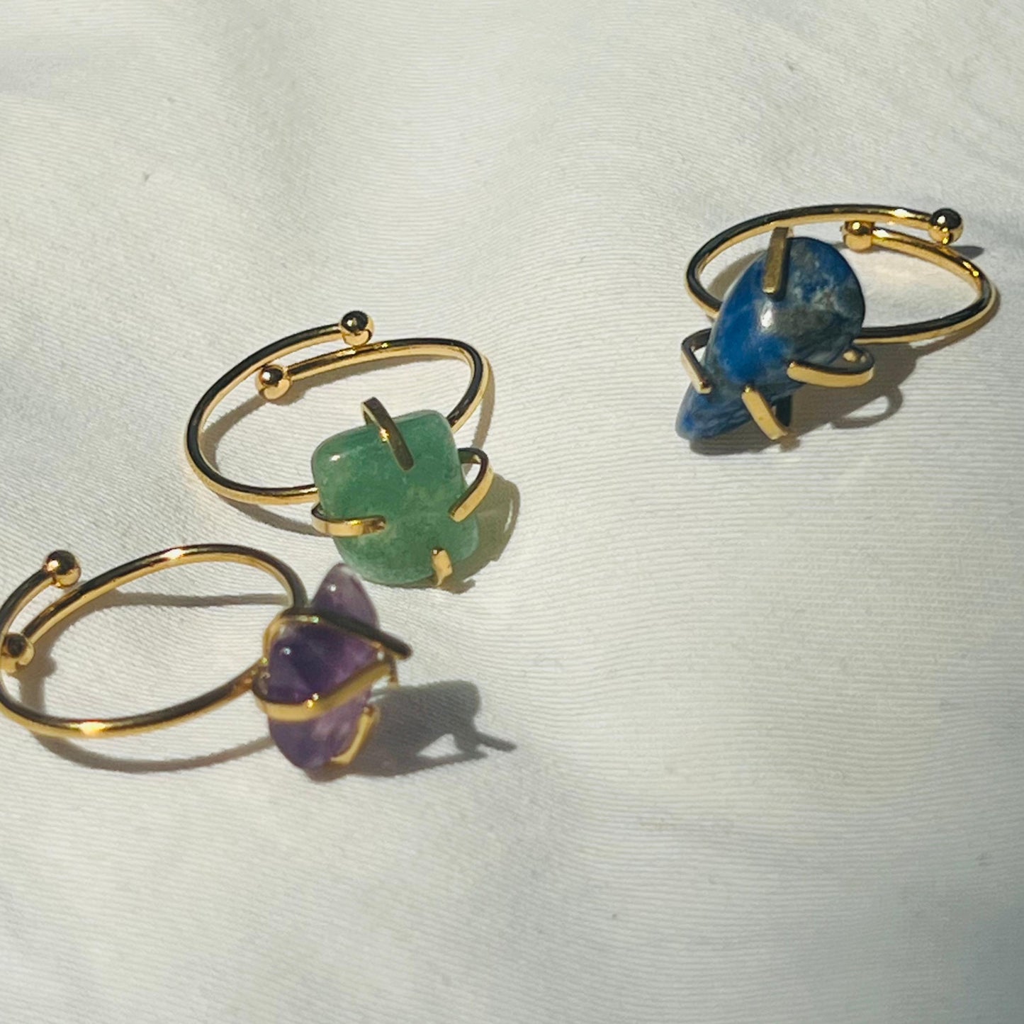 Amethyst, Green Aventurine & Lapis Lazuli Rings